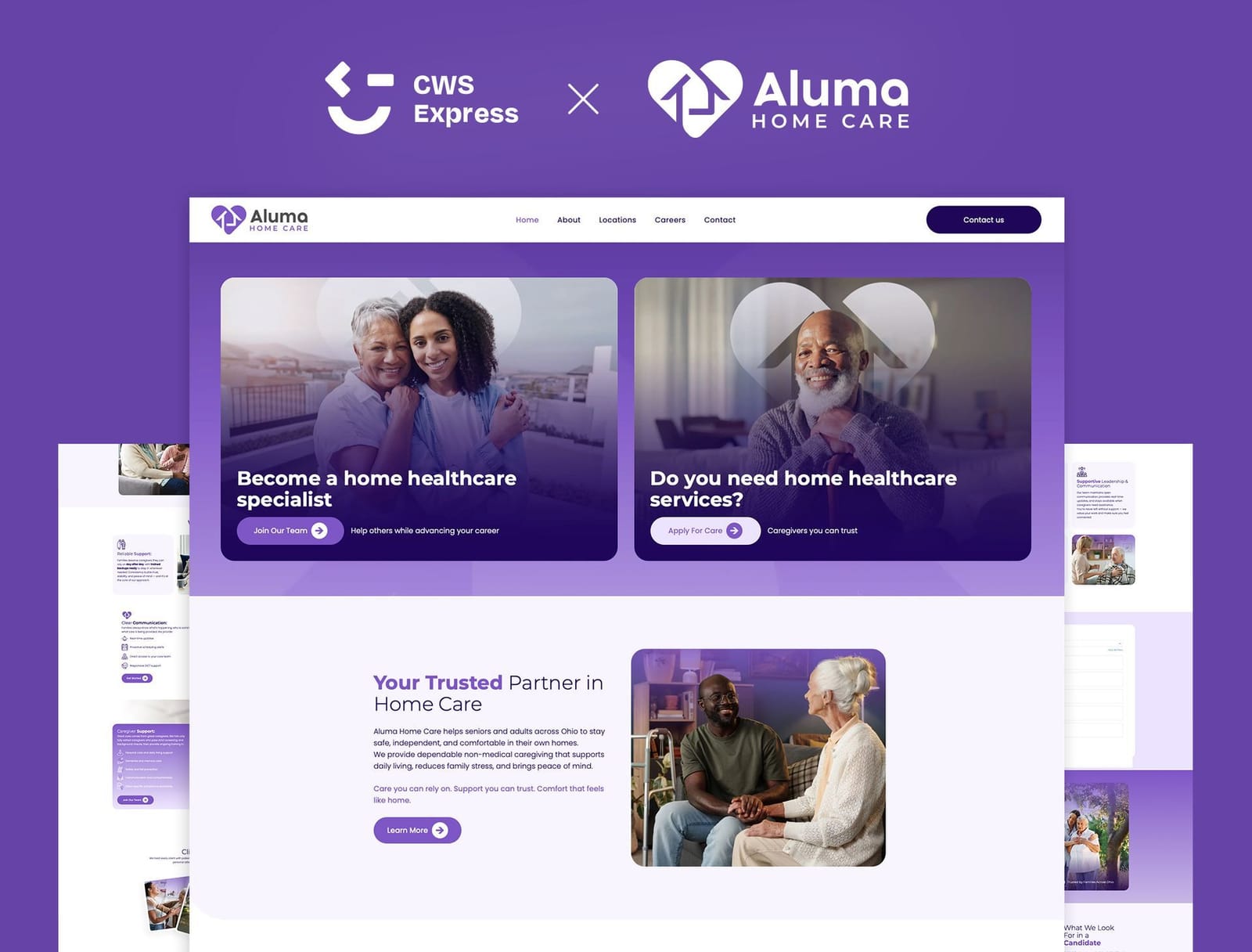 Aluma Home Care website preview