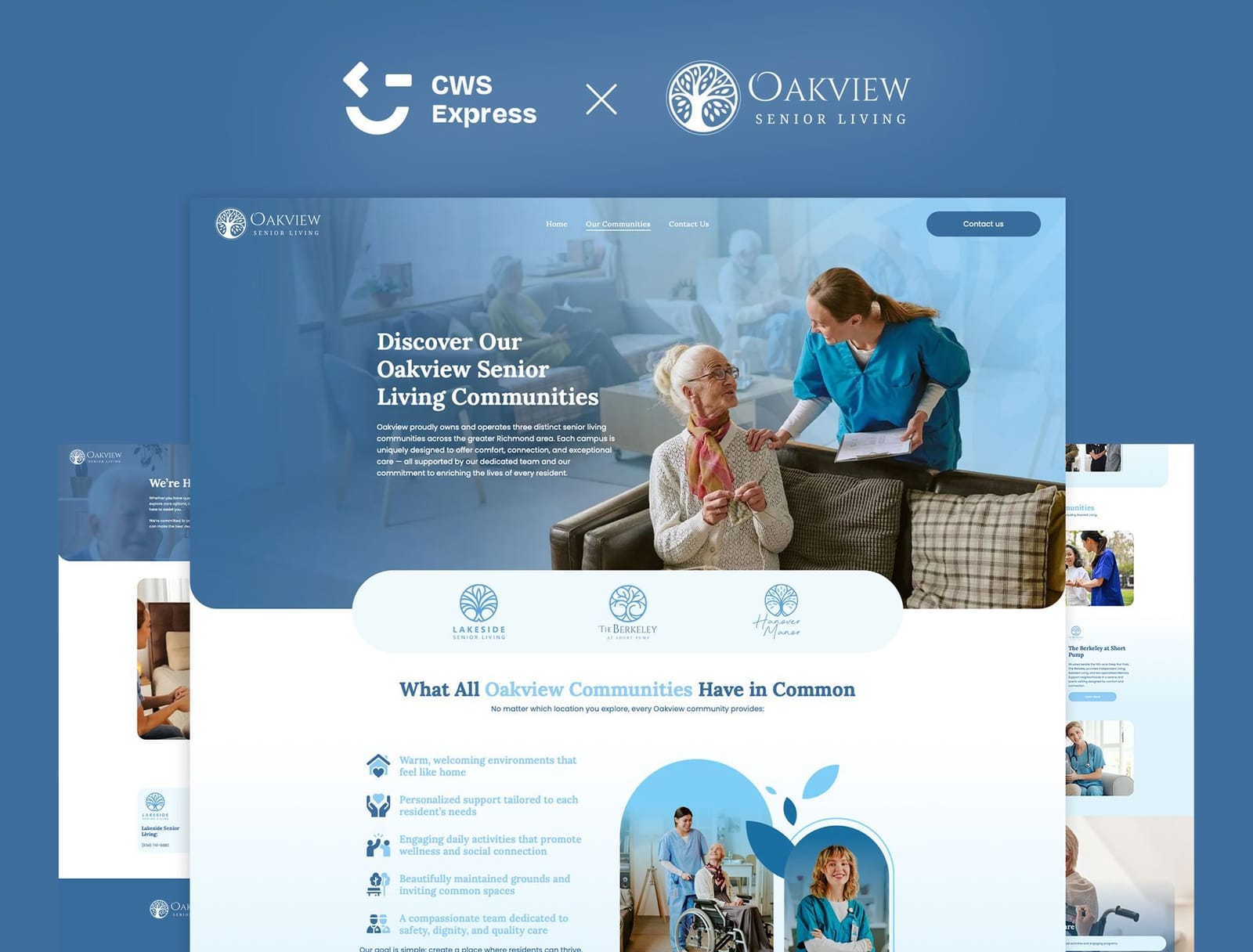 Oakview Senior Living website preview