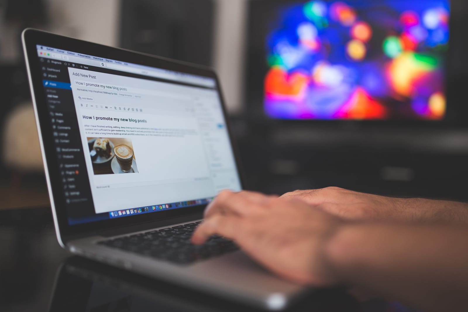 Building a website on a laptop