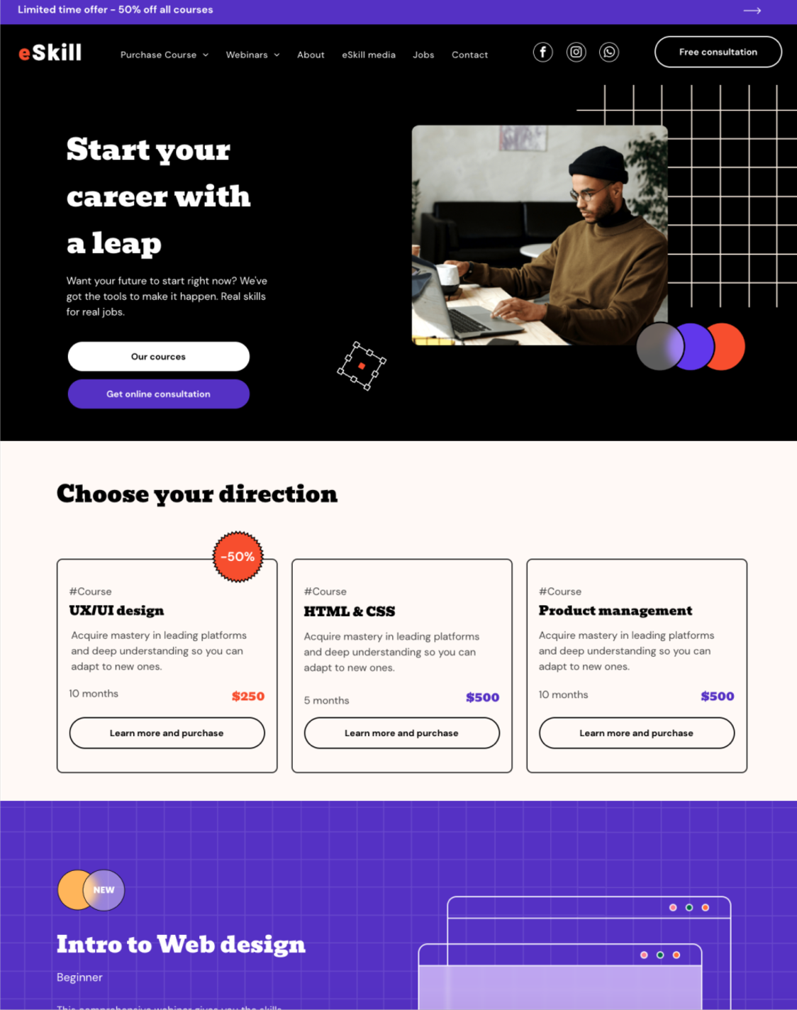 Online Education template preview