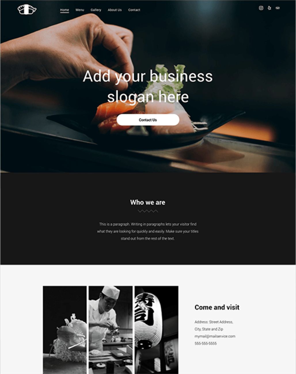 Restaurant template preview